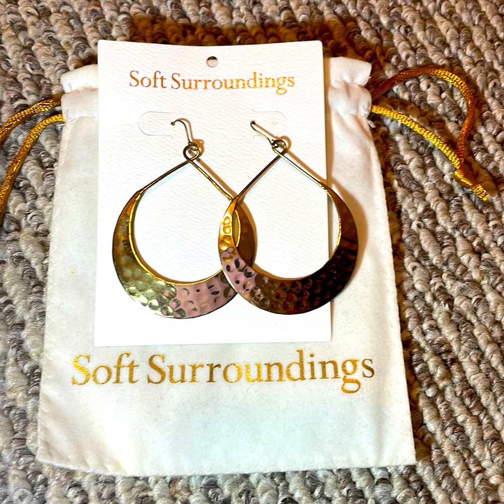 Soft surrounding dangle hoop earrings